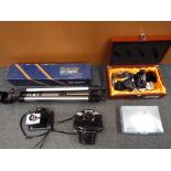 Photography - a good lot to including a quantity of camera equipment comprising Panasonic Lumex