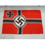 A WWII (World War Two ) Third Reich war ensign (Reichkriegsflagge) ca 1938 - 1945 label marked