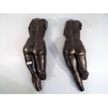 Two bronze effect plaster wall plaques in the form of a female nude approx 40cm (h) (2) Est £20 -
