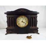 An ebonised case American mantel clock by Sessions,