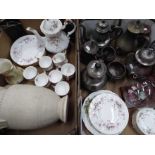 A mixed lot to include plated ware, ceramics,