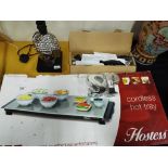 A good mixed lot to include a hostess cordless hot tray / food warmer,