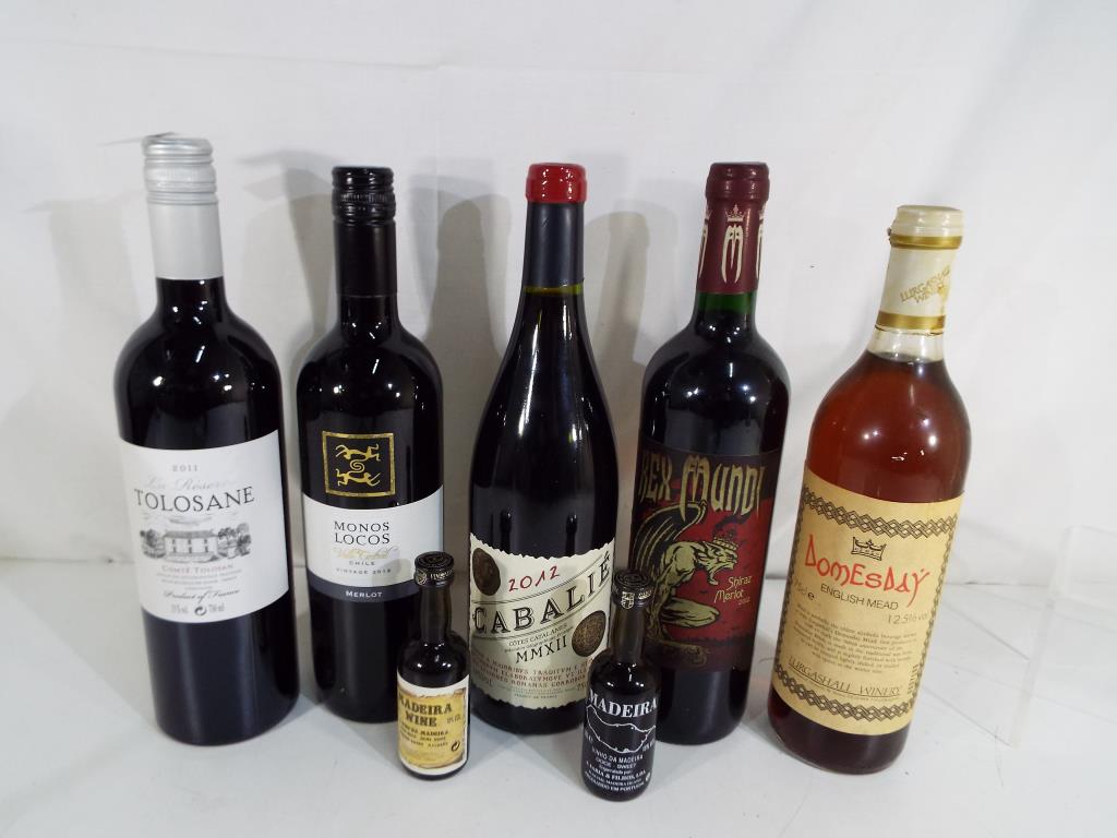 Wines - a collection of wines to include Monos Locos, Chile Merlot, a Shiraz Merlot by Rexmundi,