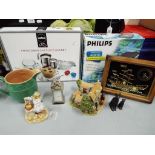 A good mixed lot to include an unused Lavazza A Modo Mio Cappuccino Art Set,