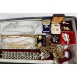 A good mixed lot of good quality costume jewellery for evening wear to include necklaces,
