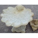 Garden - a reconstituted stone bird bath in a form of the shell Est £20 - £40