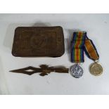 A WWI (World War One) Princess Mary 1914 brass Christmas tin,