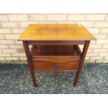 A mahogany side table with a single draw,