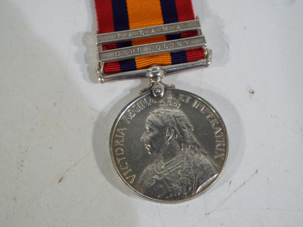 Boer War Queens South Africa medal (1899-1902) with Talana and Cape Colony bars, - Image 3 of 4