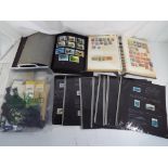 Philately - a World collection of a few hundred stamps in two albums with a quantity of hawid
