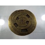 A early German brass perpetual calendar by P J Lucius, marked Calendarium Perpetuum,