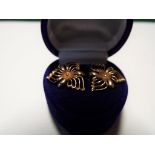 A pair of 14 carat gold earrings in presentation box stamped 585, approximate weight of earrings 3.