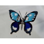 A silver enamel butterfly Est £30 - £45