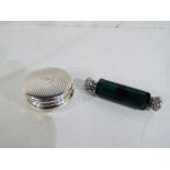 A Victorian emerald glass, double ended scent bottle,