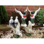 Ten garden ornaments to include stoneware birds and similar,
