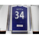 Football - an Everton shirt signed by Shane Duffy, relating to season 2011/2012,