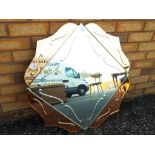 An Art Deco bevel edged decorative wall mirror approx 76cm x 76cm