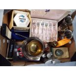 A good mixed lot to include a a set of six Blueno dessert forks, a Fisher Space Pen,