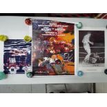 Three boxing related prints of varying sizes to include Earnie Shavers and Muhammad Ali,