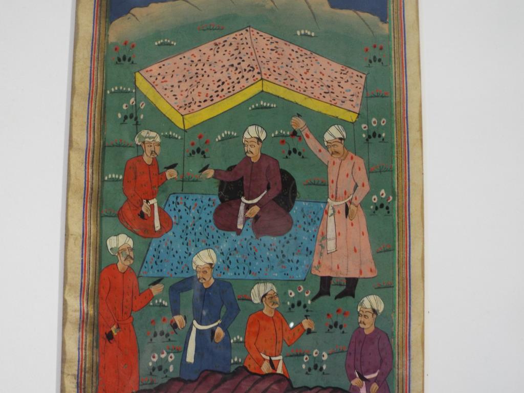 Asian art - a painting in Safavid Persian-style, - Image 2 of 2