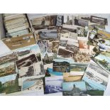 In excess of 600 early-mid period postcards to include UK topographical with animated scenes,