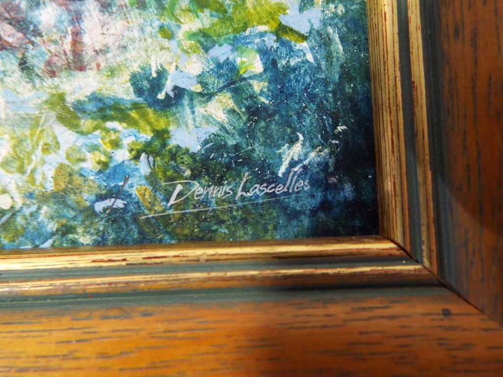 Dennis Lascelles - a miniature egg tempera painting on a gesso oak panel by Dennis Lascelles (b - Image 2 of 2