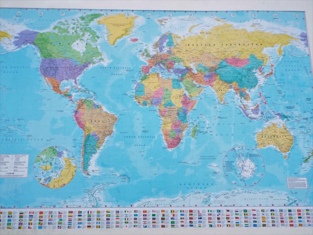 A modern framed print of a map mounted and framed overall size including frame 73cm x 103cm - Image 2 of 2