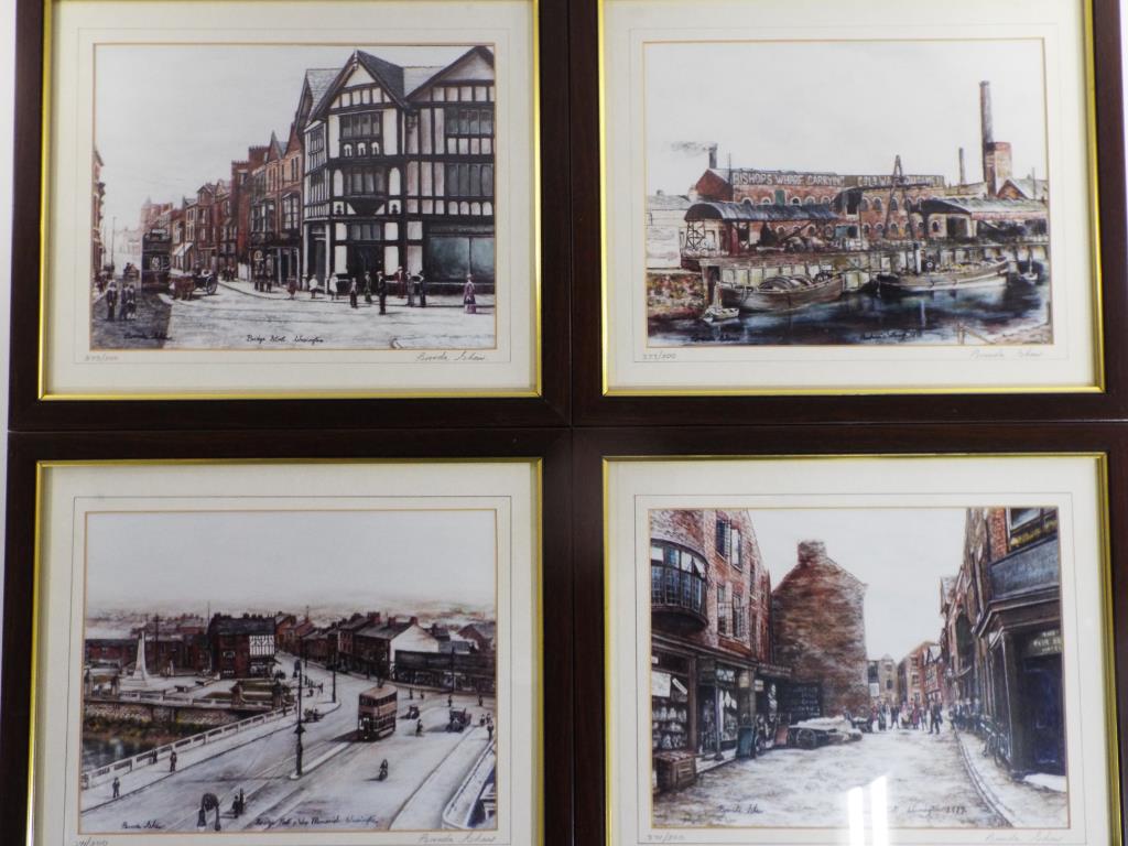 Brenda Shaw - four colour prints, scenes of Warrington, Cheshire, issued in limited editions of 500,
