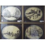 After Frank Williams - four pencil signed prints by Frank Williams entitled Horse Drawn Tram in