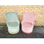 Two upholstered bedroom chairs