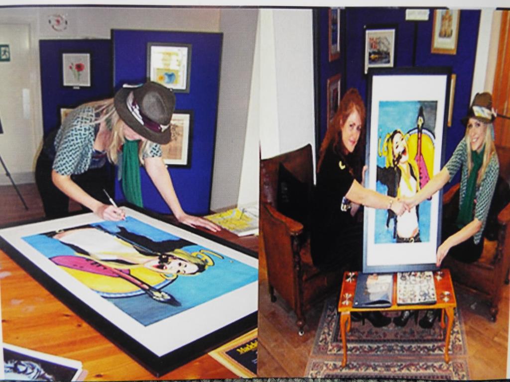 A large gouache on paper depicting Laura Critchley by Madelaina Murthwaite entitled 'Lauz', - Image 2 of 4