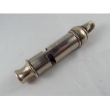 Cycling / whistle interest - a 19th c nickel whistle titled ' The Cyclists Road Clearer', maker H.