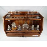Medical - a wooden cased medical urine testing kit with apothecary bottles, pipettes,