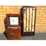 A mahogany cased Time Recorder, the dial marked National Time Recorder Co Ltd, St Mary Cray, Kent,