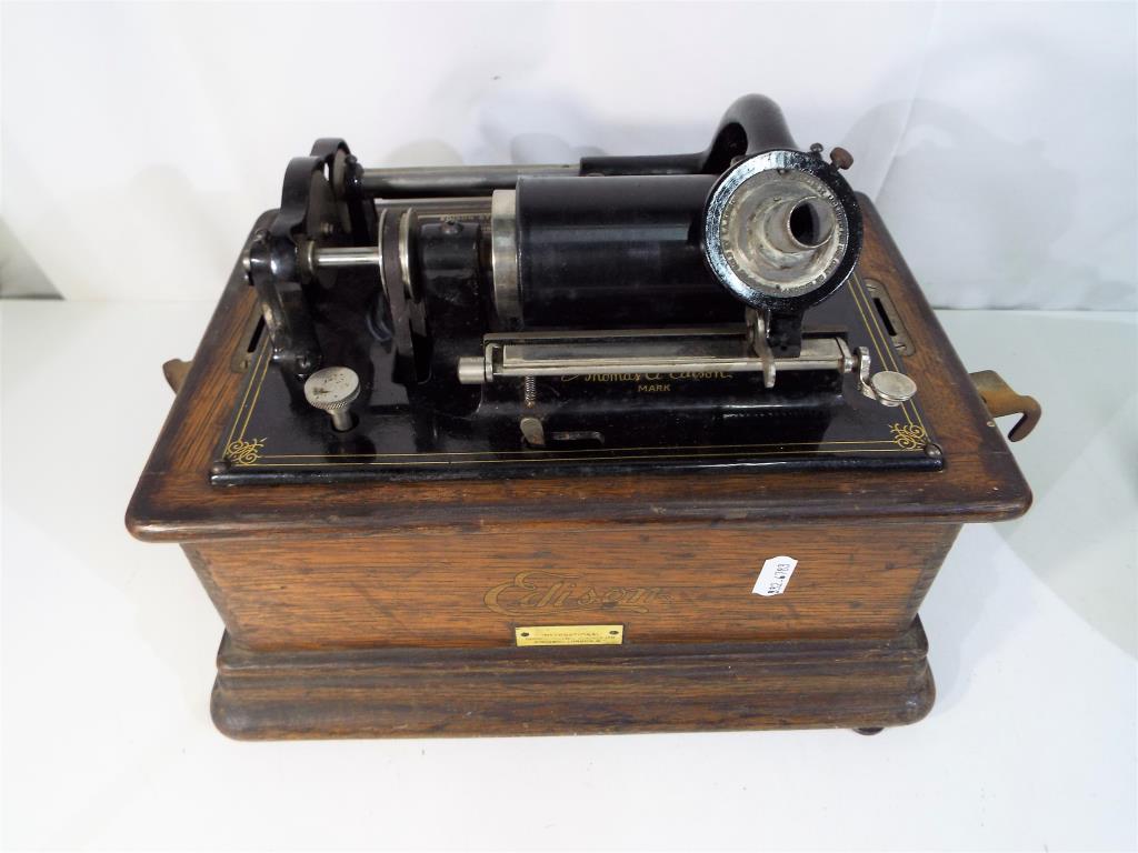 Edison standard phonograph model C, serial # 815701 (lacking horn and handle), Est £70 - £100. - Image 2 of 3