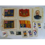 A quantity of cigarette silks to include Regimantal Flags and similar, Est £20 - 40.