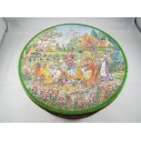 A Huntley & Palmer risque biscuit tin,