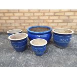 Five ceramic and glazed planters, Est £30 - £50.