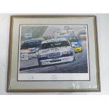 Peter Sissons - a colour print entitled 'The Breakthrough', Volvo 850 Racing, Rickard Rydell,