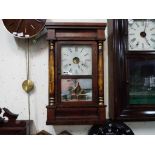 A Waterbury 'Column Empire' wall or shelf clock,