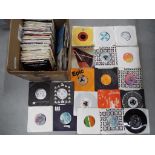 A quantity of 45rpm vinyl records to include Rod Stewart, ABBA, The Bee Gees,