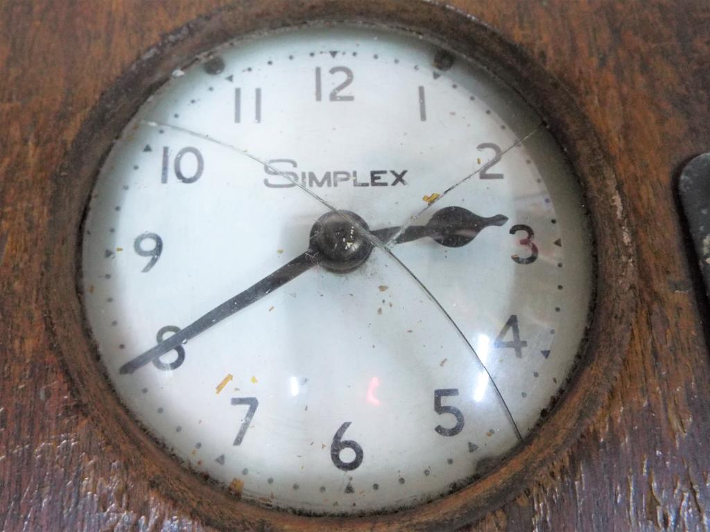 A mahogany cased Time Recorder, the dial marked Simplex, - Image 5 of 5