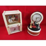 Ranela - a working novelty vintage 30 hour musical alarm clock with turntable automaton by Ranela