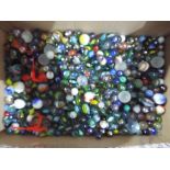 A large quantity of marbles.