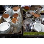 Two boxes containing a good mixed lot of glassware and ceramics, including Hornsea sets, Wedgwood,