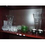 A good quality mixed lot of glassware to include a retro Uranium glass set,