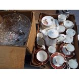 Two part tea services to include a Royal Standard decorated in the Fantasy pattern and an