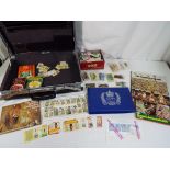 A Samsonite attaché case, containing a quantity of tea cards, ice cream cards and similar,
