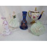 A mixed lot of glassware and ceramics to include a Royal Worcester figurine entitled Keepsake #6904,