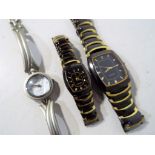 A lady's Gucci fashion watch entitled Glorious and a pair of His and Hers matching collection